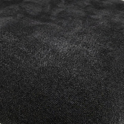 Chenille Dining Chairs, Set of 2, Black Chenille & Black