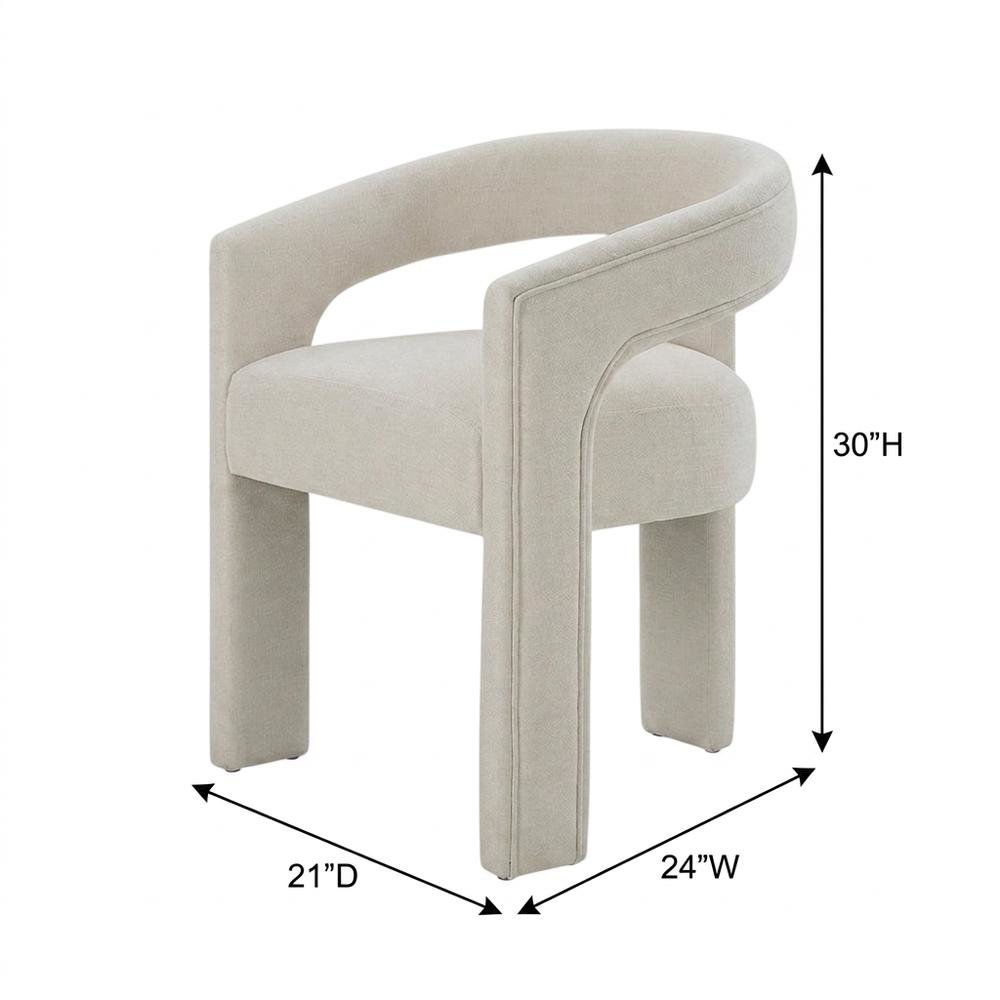 Linen-Upholstered Accent Chair for Living Room with Solid Wood Legs, Beige Linen, Set of 2