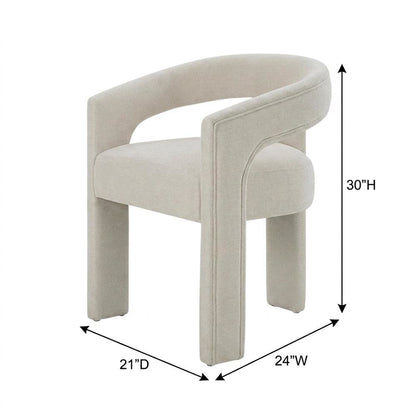 Linen-Upholstered Accent Chair for Living Room with Solid Wood Legs, Beige Linen, Set of 2