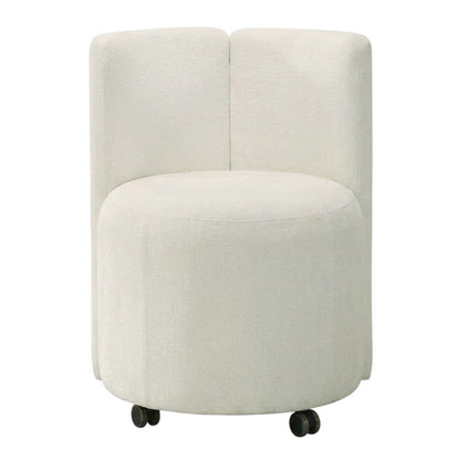 Chenille Upholstered Swivel Accent Chair, White Chenille, Set of 2