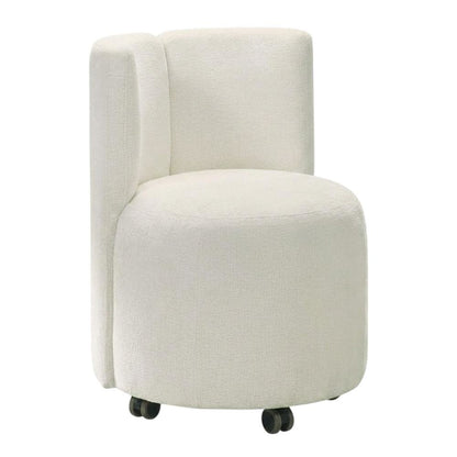 Chenille Upholstered Swivel Accent Chair, White Chenille, Set of 2