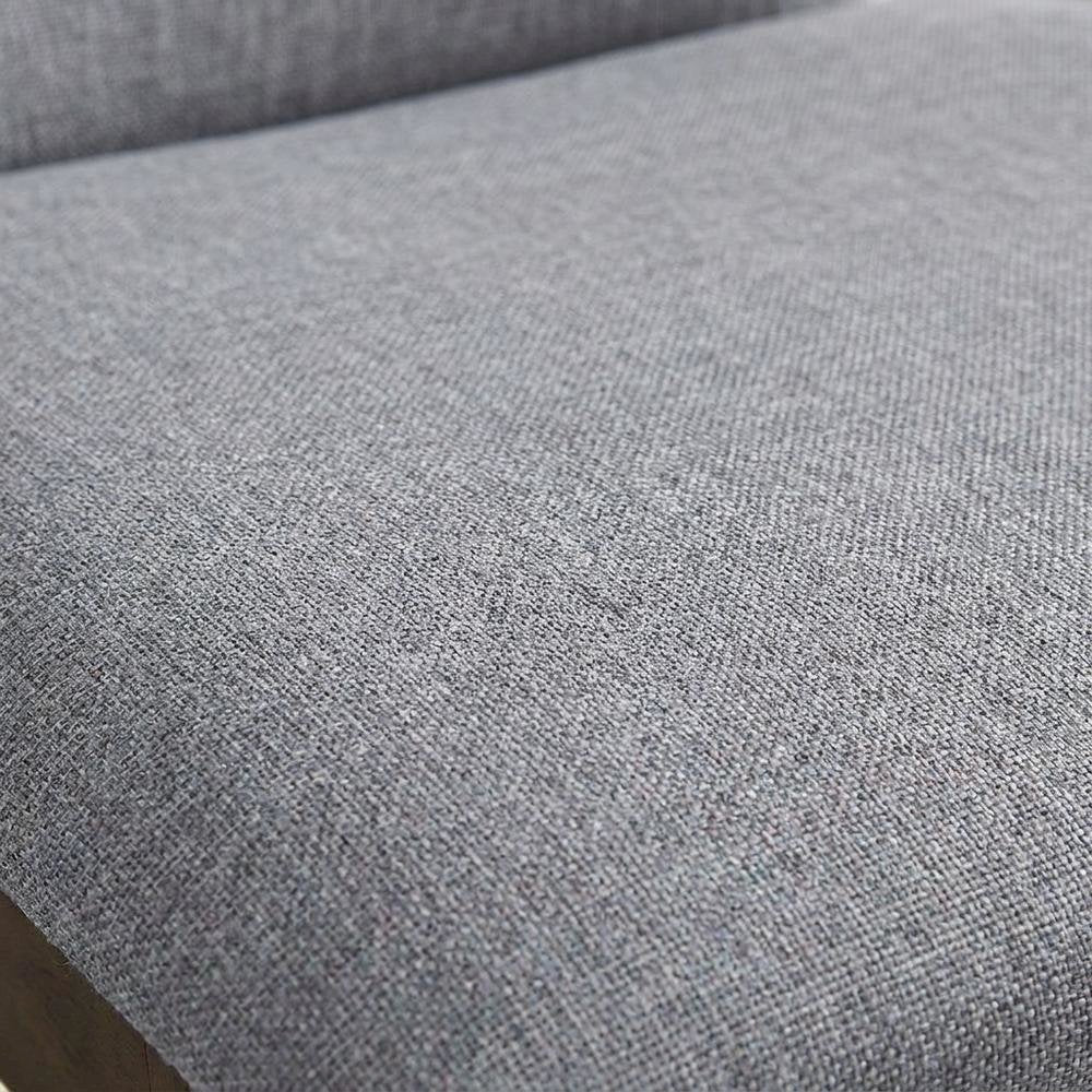 Fabric Dining Side Chair, Scandinavian, Light Gray Fabric & Walnut, Set of 2