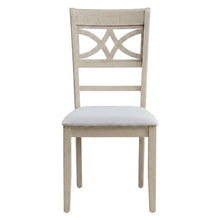 Linen Dining Side Chairs with Wood Frame, Beige Linen & Antique Bone White, Set of 2