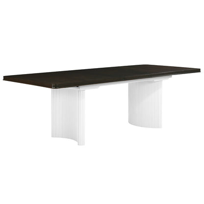 Carena Dining Table w/Leaf White & Walnut