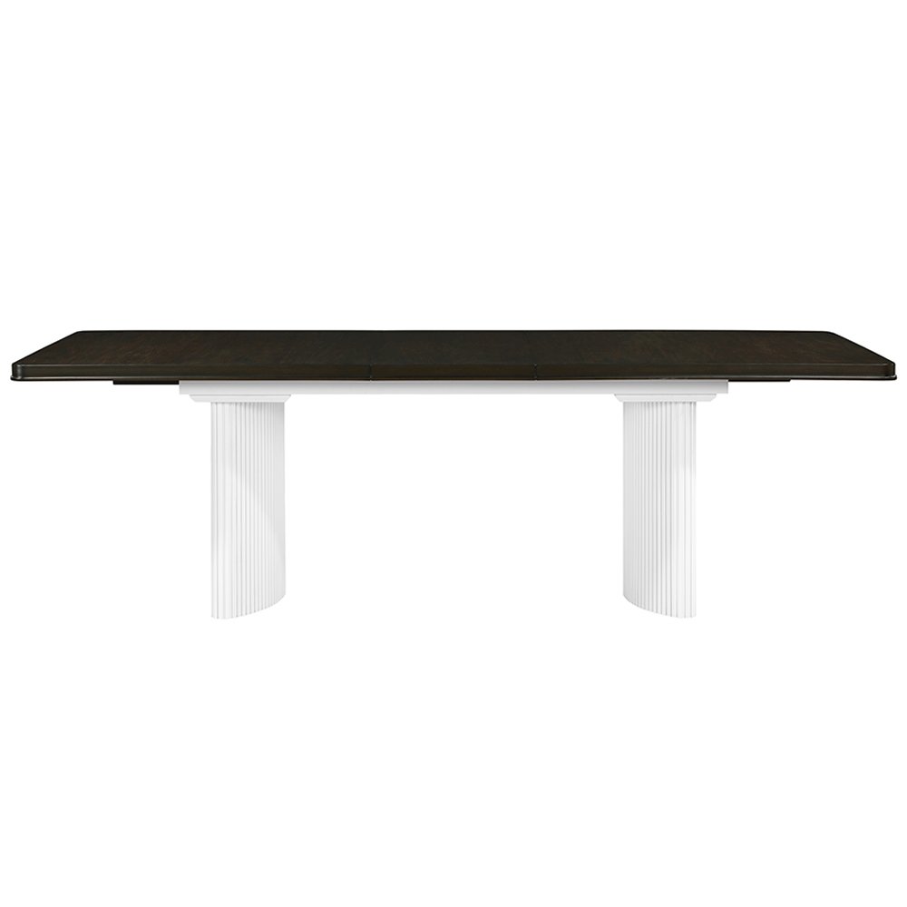 Carena Dining Table w/Leaf White & Walnut