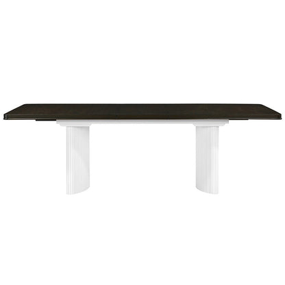 Carena Dining Table w/Leaf White & Walnut