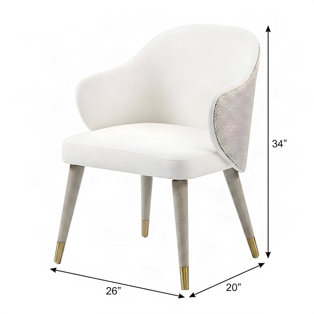 Upholstered Wood Dining Chairs, Contemporary Side Chair Set of 2, Gray Oak