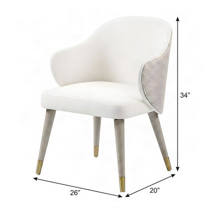 Upholstered Wood Dining Chairs, Contemporary Side Chair Set of 2, Gray Oak