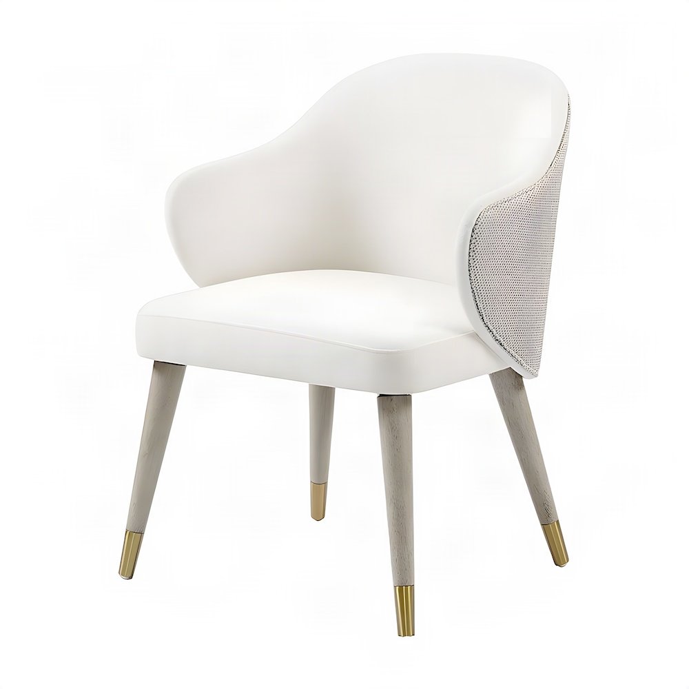 Upholstered Wood Dining Chairs, Contemporary Side Chair Set of 2, Gray Oak