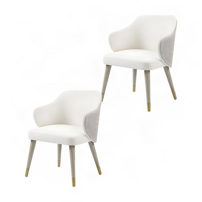 Upholstered Wood Dining Chairs, Contemporary Side Chair Set of 2, Gray Oak