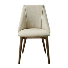 Microfiber Dining Chair, Beige Polished Microfiber & Dark oak, Set of 2