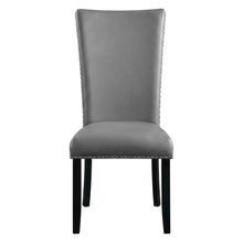 Faux Leather Side Chair, Set of 2 Dining Chairs, Gray Synthetic, Set of 2
