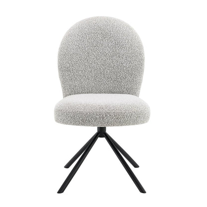 Lawton Side Chair w/Swivel (Set-2) Gray Boucle & Black