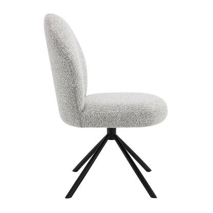 Lawton Side Chair w/Swivel (Set-2) Gray Boucle & Black