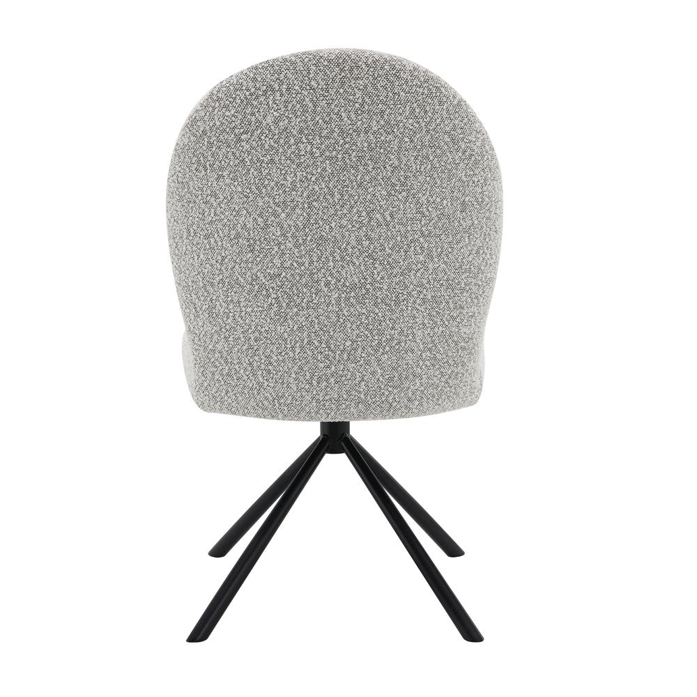 Lawton Side Chair w/Swivel (Set-2) Gray Boucle & Black