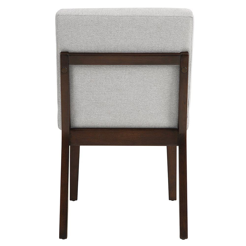 Edwyn Side Chair (Set-2) Gray Linen & Espresso