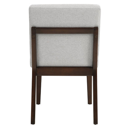Edwyn Side Chair (Set-2) Gray Linen & Espresso