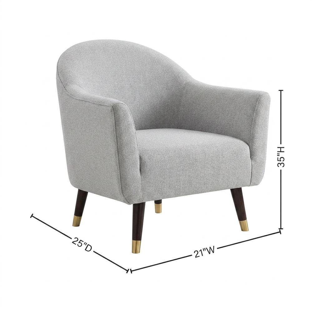 Chenille Upholstered Dining Chairs with Wood Legs, Beige Chenille & & Espresso, Set of 2