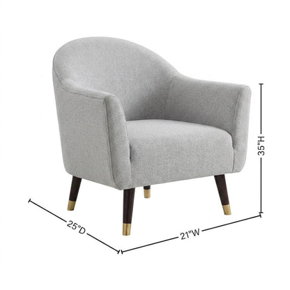 Chenille Upholstered Dining Chairs with Wood Legs, Beige Chenille & & Espresso, Set of 2