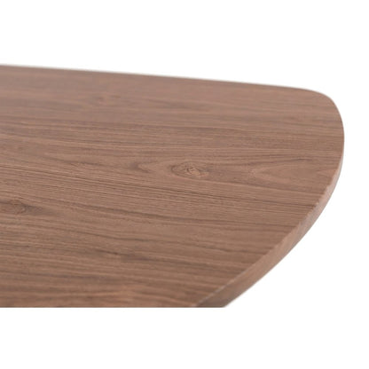 Wood Veneer Scandinavian Dining Table, Rectangle Kitchen Dinner Table, Walnut