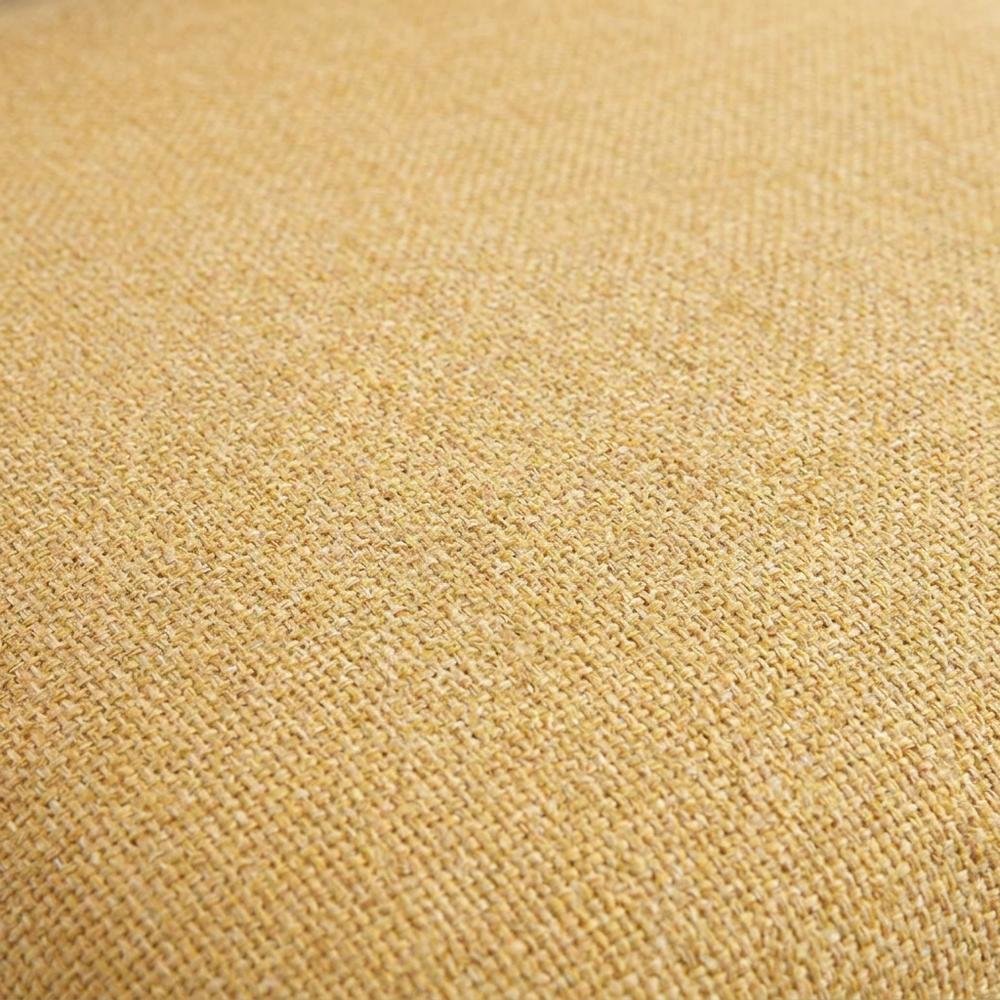 Linen-Upholstered Side Chair with Walnut Legs, Set of 2,Yellow Linen & Walnut, Set of 2