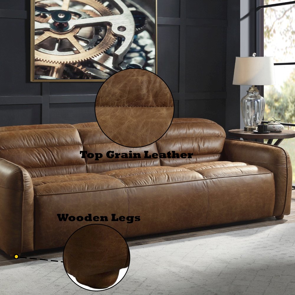 Rafer Sofa Cocoa Top Grain Leather