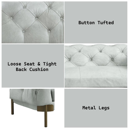 Ragle Sofa Vintage White Top Grain Leather