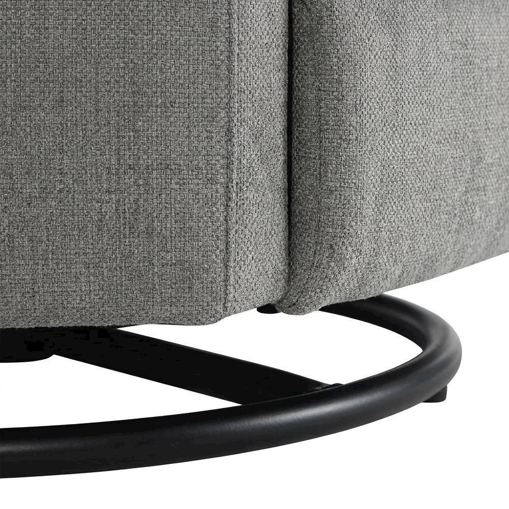 Chenille Glider Recliner with Swivel, Rocker Chair, Charcoal Chenille