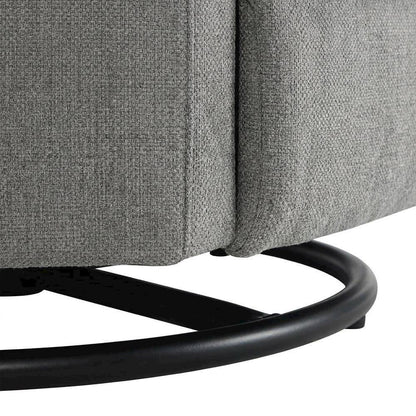 Chenille Glider Recliner with Swivel, Rocker Chair, Charcoal Chenille