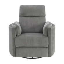 Chenille Glider Recliner with Swivel, Rocker Chair, Charcoal Chenille