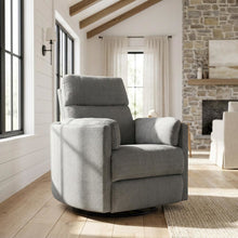 Chenille Glider Recliner with Swivel, Rocker Chair, Charcoal Chenille
