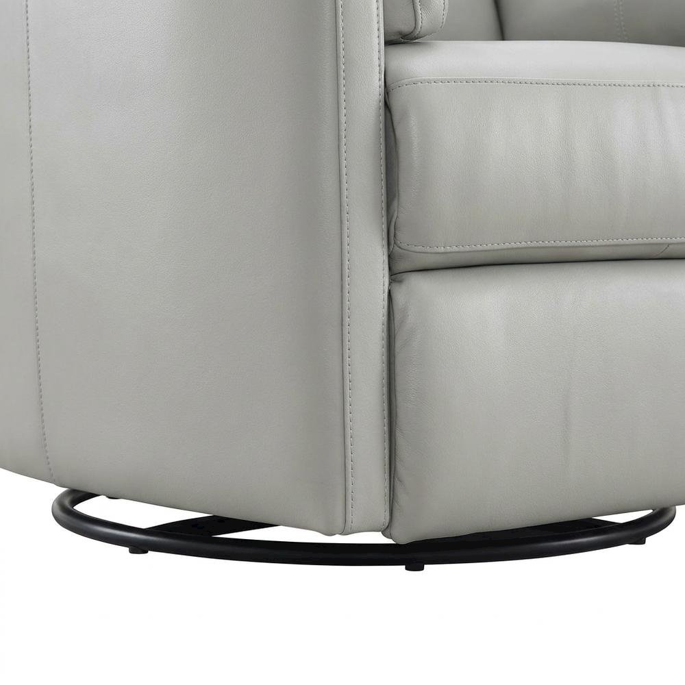 Chenille Glider Recliner with Swivel, Rocker Chair, Gray Leather Aire