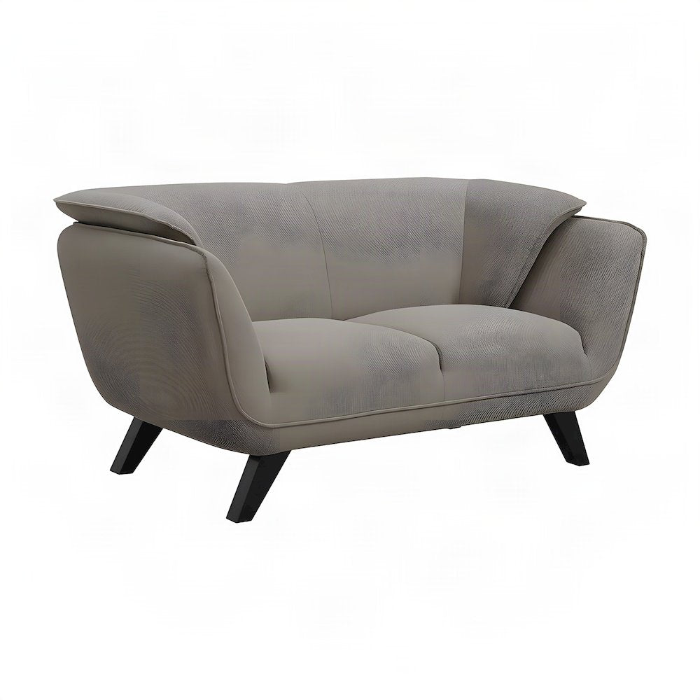Linen-Upholstered Transitional Sofa Couch with Solid Wood Frame, Brown Linen