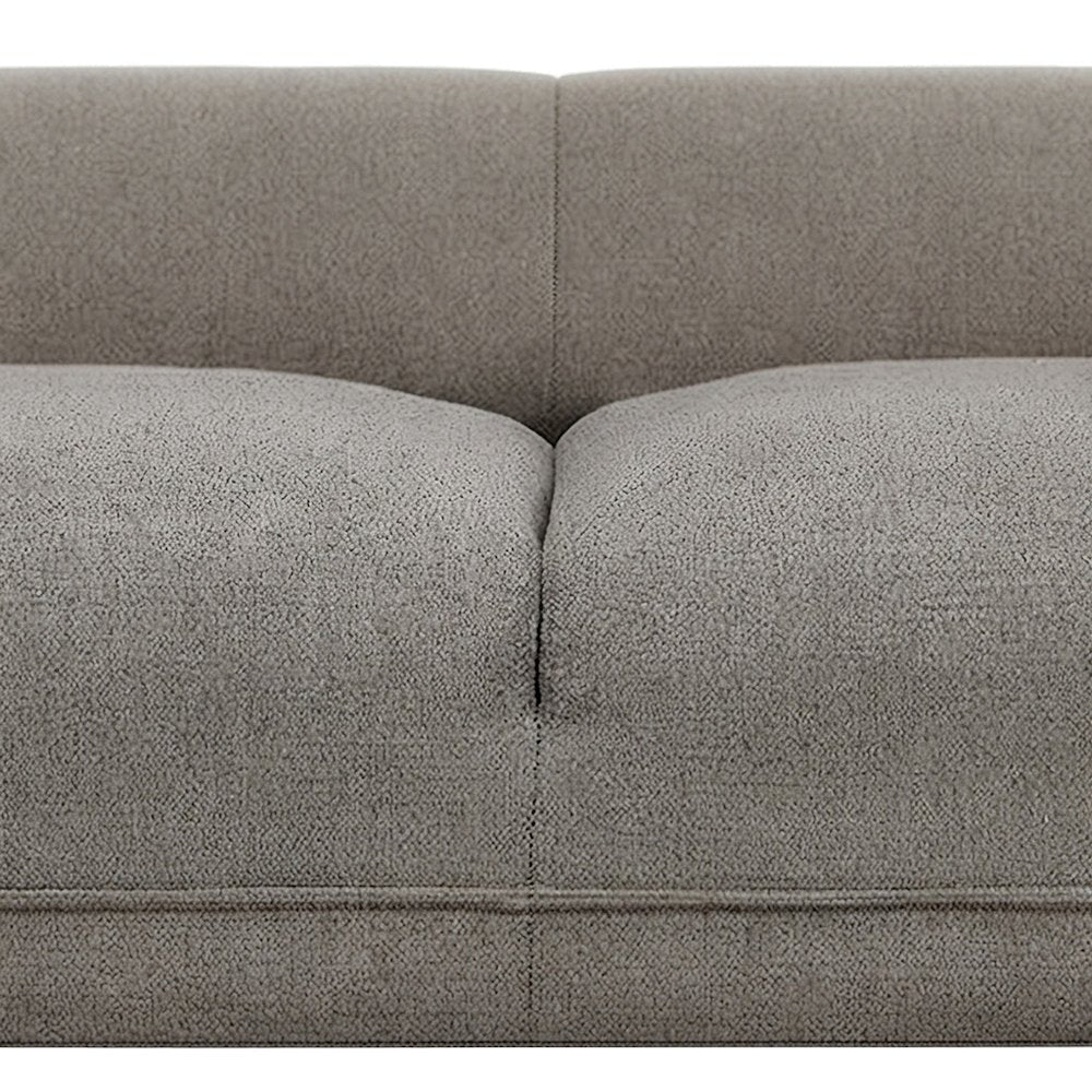 Linen-Upholstered Transitional Sofa Couch with Solid Wood Frame, Brown Linen