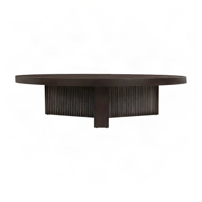 Wood Veneer Coffee Table with Contemporary Solid-Surface Top, Espresso