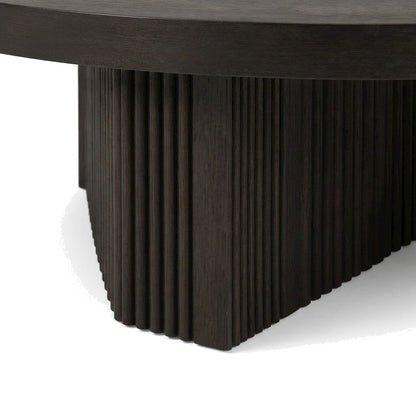 Wood Veneer Coffee Table with Contemporary Solid-Surface Top, Espresso