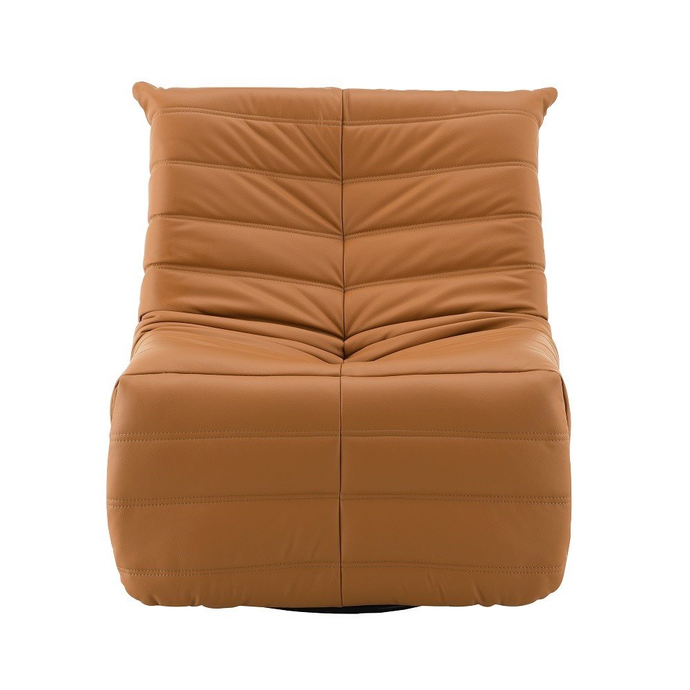 Talmon Glider Recliner w/Swivel Orange Synthetic Leather