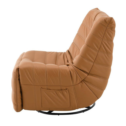 Talmon Glider Recliner w/Swivel Orange Synthetic Leather