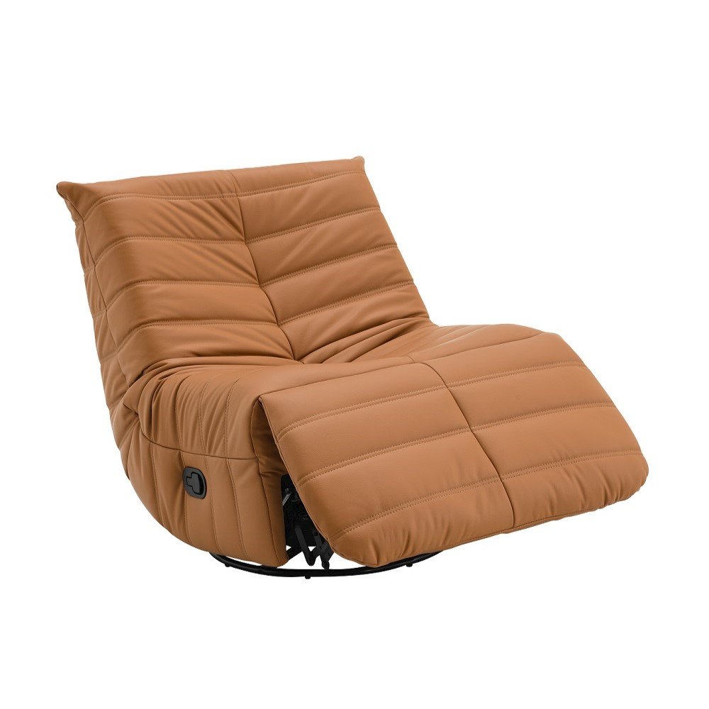Talmon Glider Recliner w/Swivel Orange Synthetic Leather