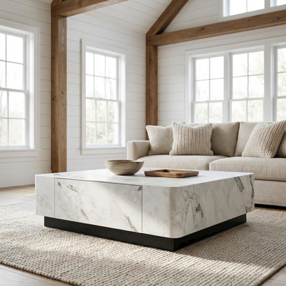 Engineered Stone Coffee Table with Durable Finish and Modern Design