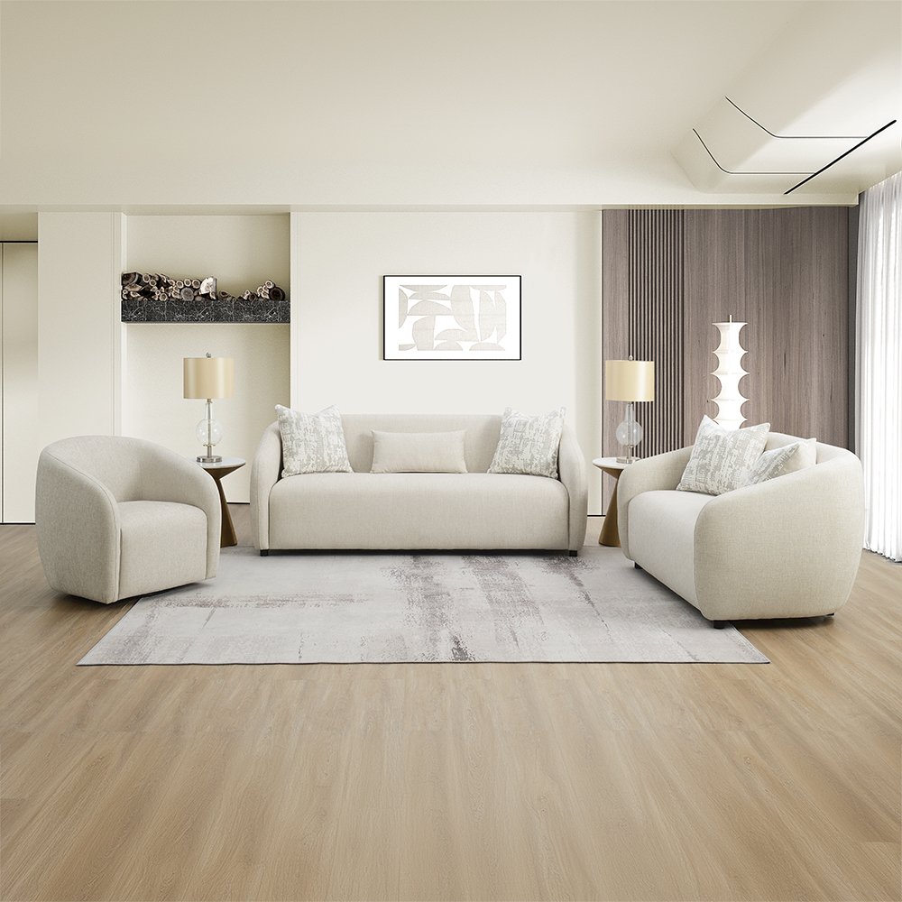 Etienne Sofa w/3 Pillows Beige Linen