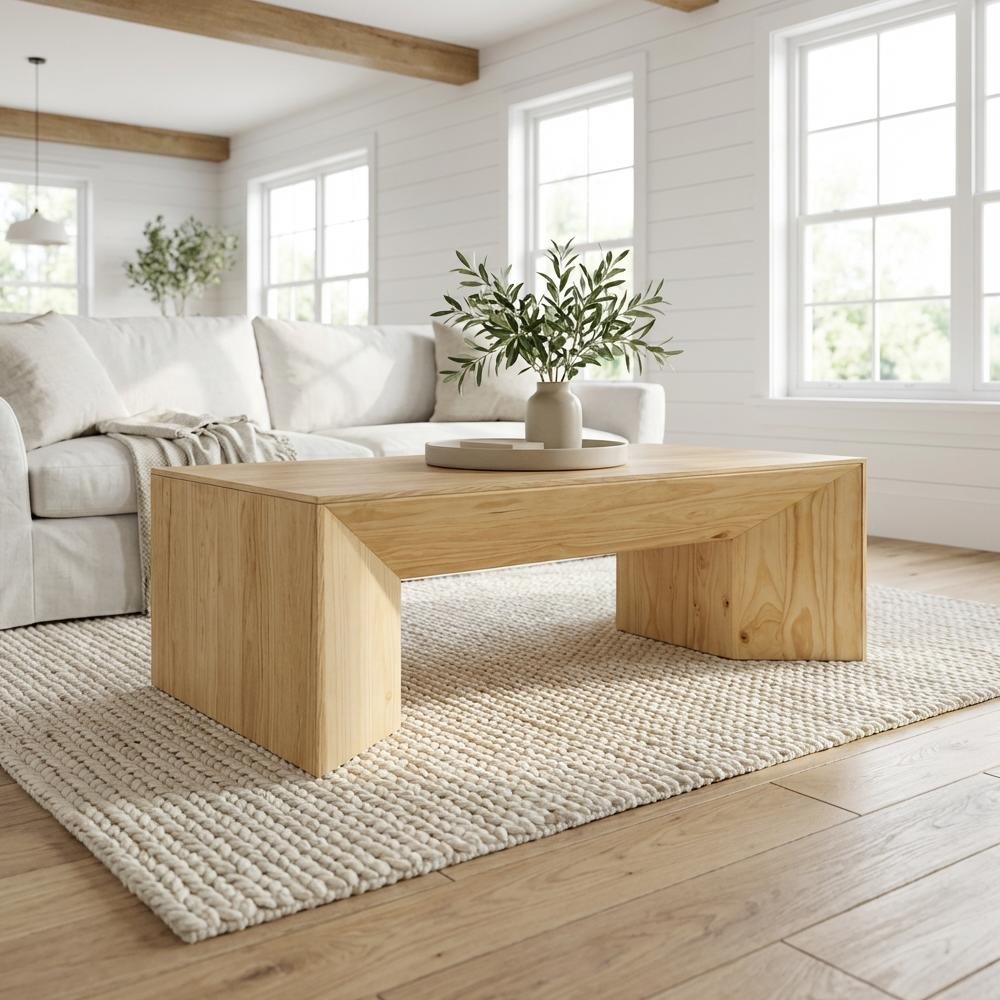 Oak Coffee Table with Sturdy Construction and Classic Design