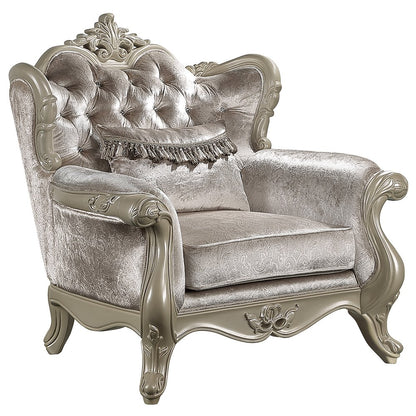 Libertee Chair w/Pillow Beige Fabric & Champagne