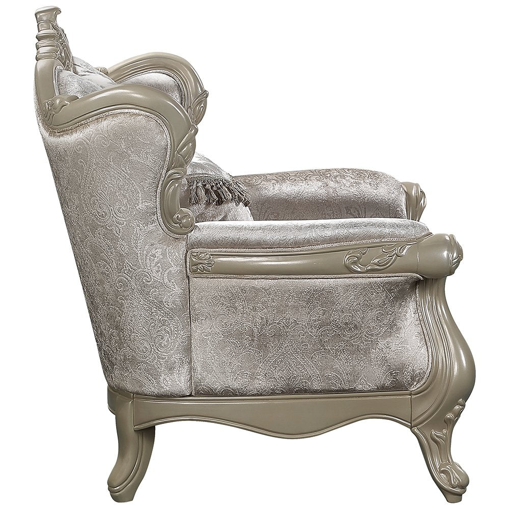 Libertee Chair w/Pillow Beige Fabric & Champagne