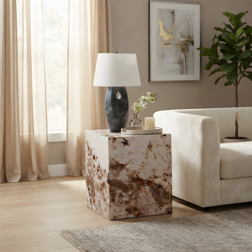 Engineered Cementitious Composite Side Table, Small End Table, Engineered Stone