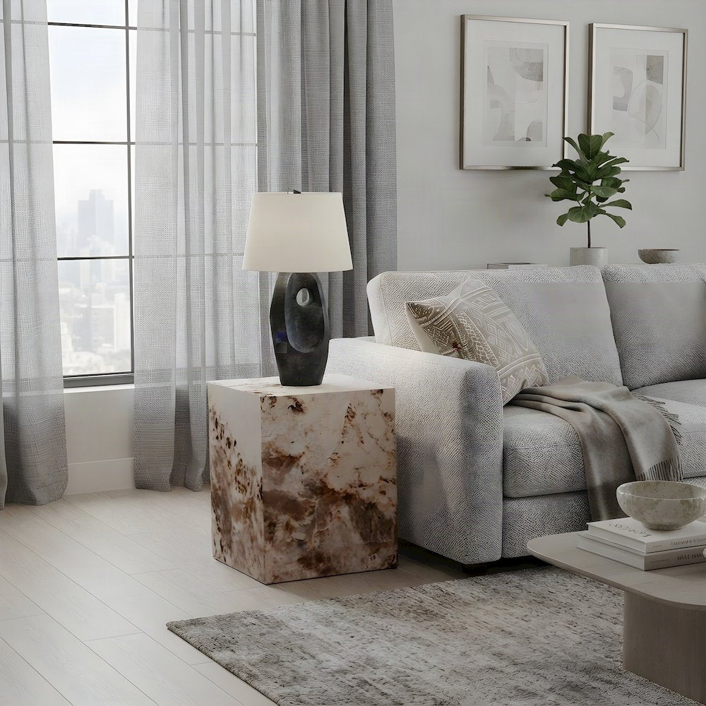 Engineered Cementitious Composite Side Table, Small End Table, Engineered Stone