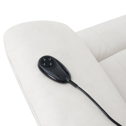 Chriki Power Recliner w/Lift & Heating & Massage Beige Polished Microfiber