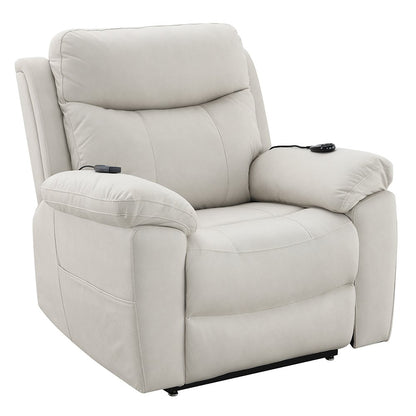 Chriki Power Recliner w/Lift & Heating & Massage Beige Polished Microfiber
