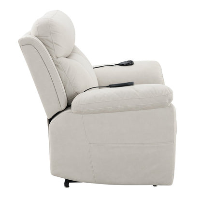 Chriki Power Recliner w/Lift & Heating & Massage Beige Polished Microfiber