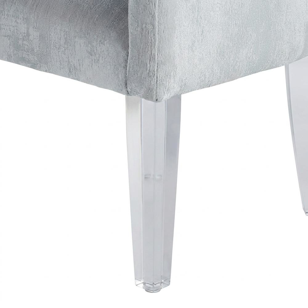 Rayon-Upholstered Vanity Chair with Acrylic Legs for Bedroom or Dressing Table
